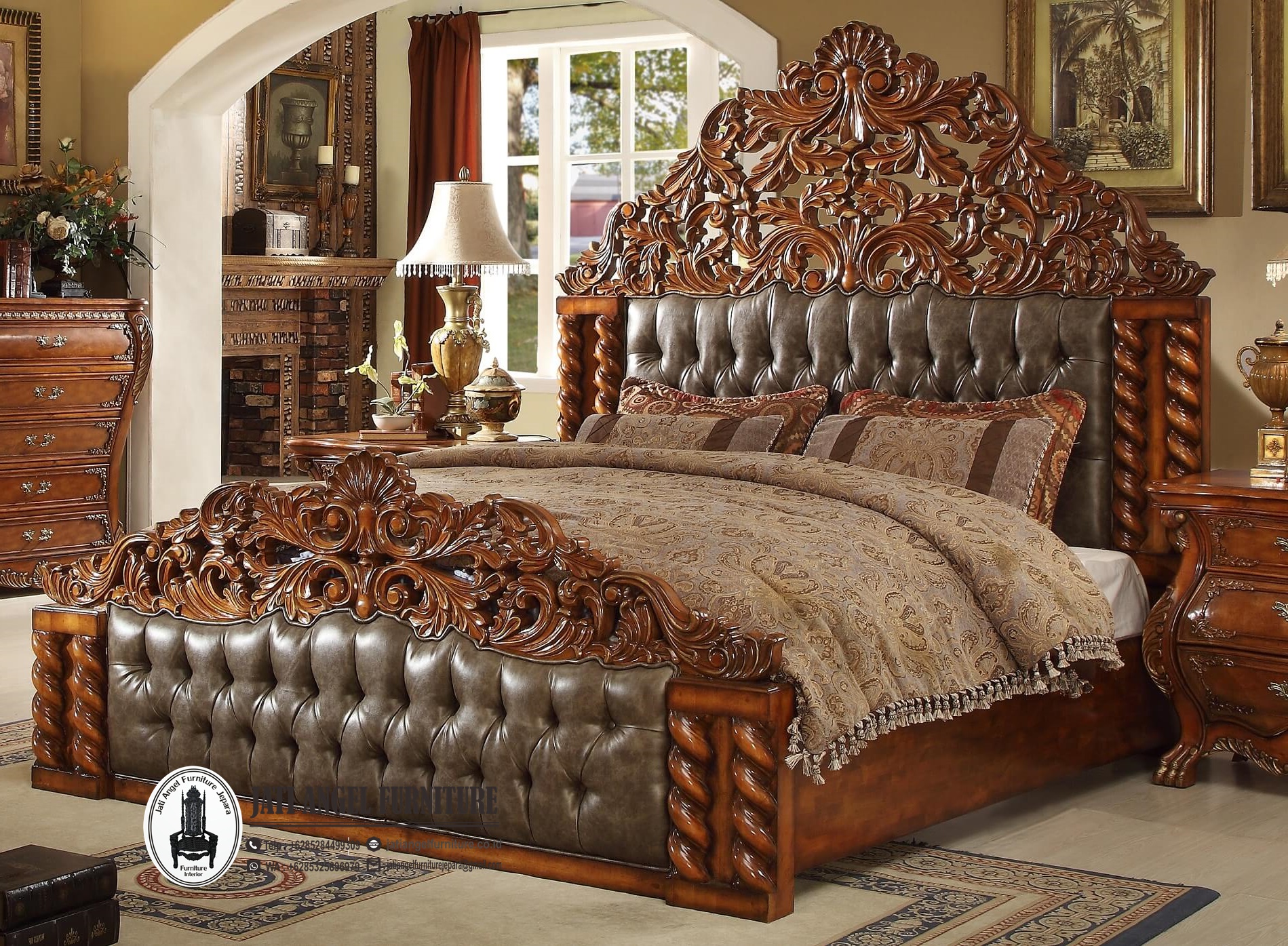 Desain Kamar Tidur Modern Klasik Luxury Terbaru Tempat Tidur Modern Kayu Jati Jati Angel Furniture