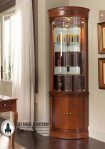 Model Lemari Hias Kaca Lengkung Panama 1 Pintu Terbaru Mewah- Corner Display Cabinet
