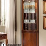 Model Lemari Hias Kaca Lengkung Panama 1 Pintu Terbaru Mewah- Corner Display Cabinet