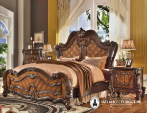 1 Set Furniture Kamar Tempat Tidur Mewah Interior Klasik