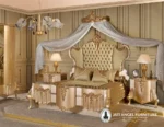 Custom Tempat Tidur Klasik Gold Modern Full Set