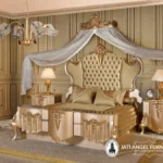 Custom Tempat Tidur Klasik Gold Modern Full Set