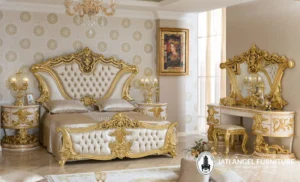 Set Kamar Tidur Pengantin Mewah Gold Klasik Turki