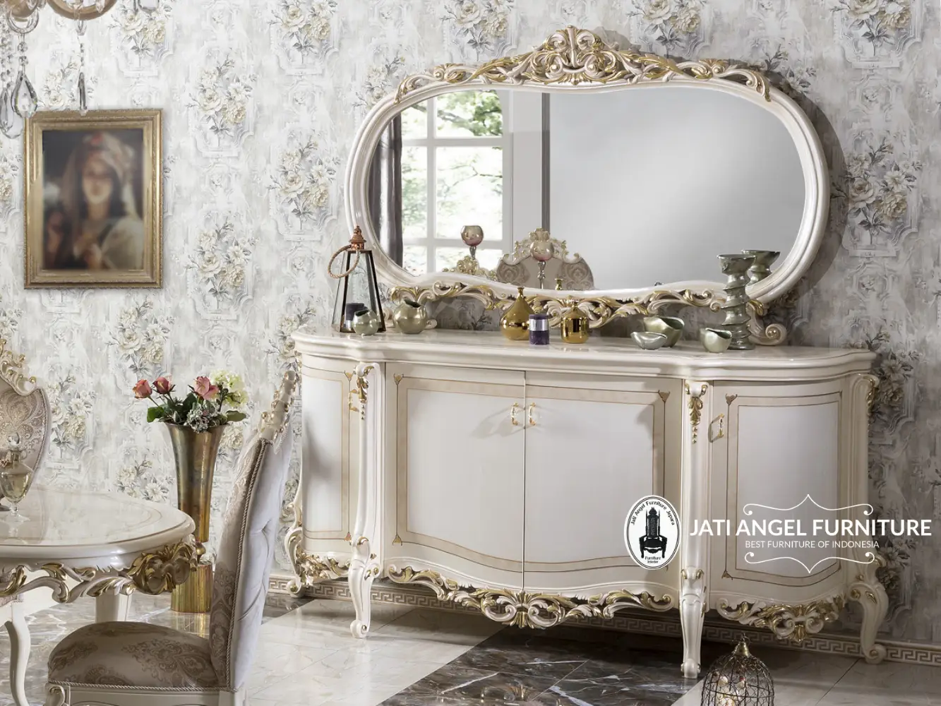 Set Meja Konsol Hias Ukiran Mewah Jepara
