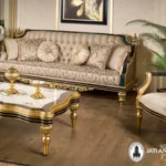 Sofa Tamu Mewah Gold Klasik Jepara
