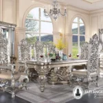 Dining Table Champagne Set Meja Makan Mewah Jepara