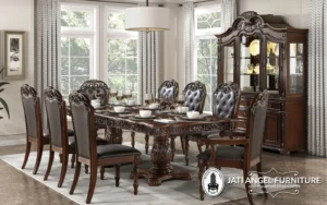 Meja Ruang Makan Mewah Kayu Jati Klasik Jepara