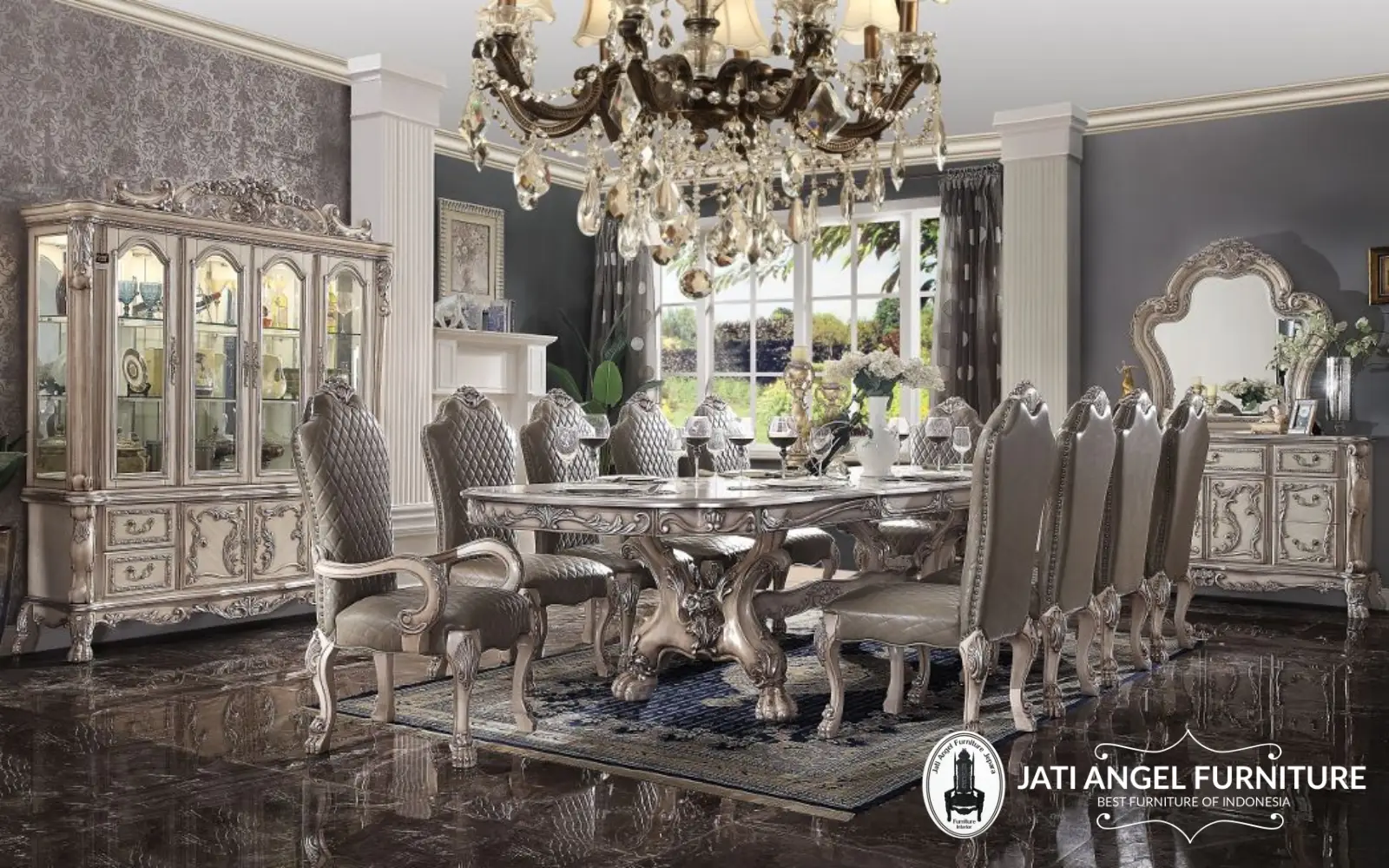 Set Meja Makan Mewah Dining Room Eropa