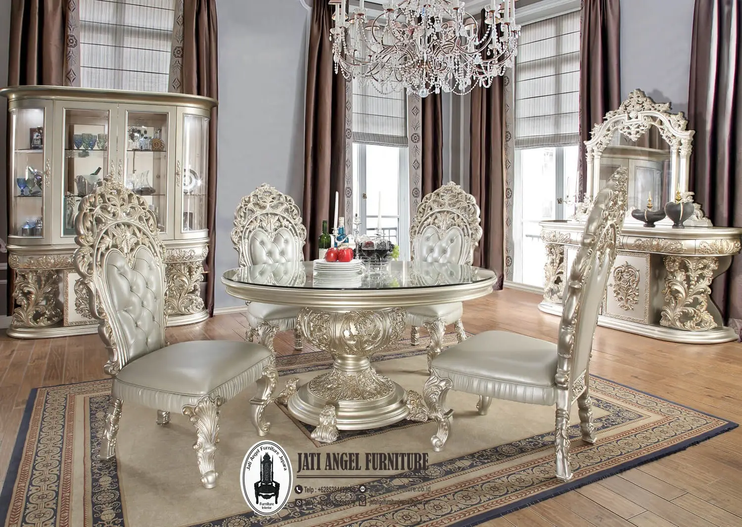 Model Meja Makan 4 Kursi Round Dining Table