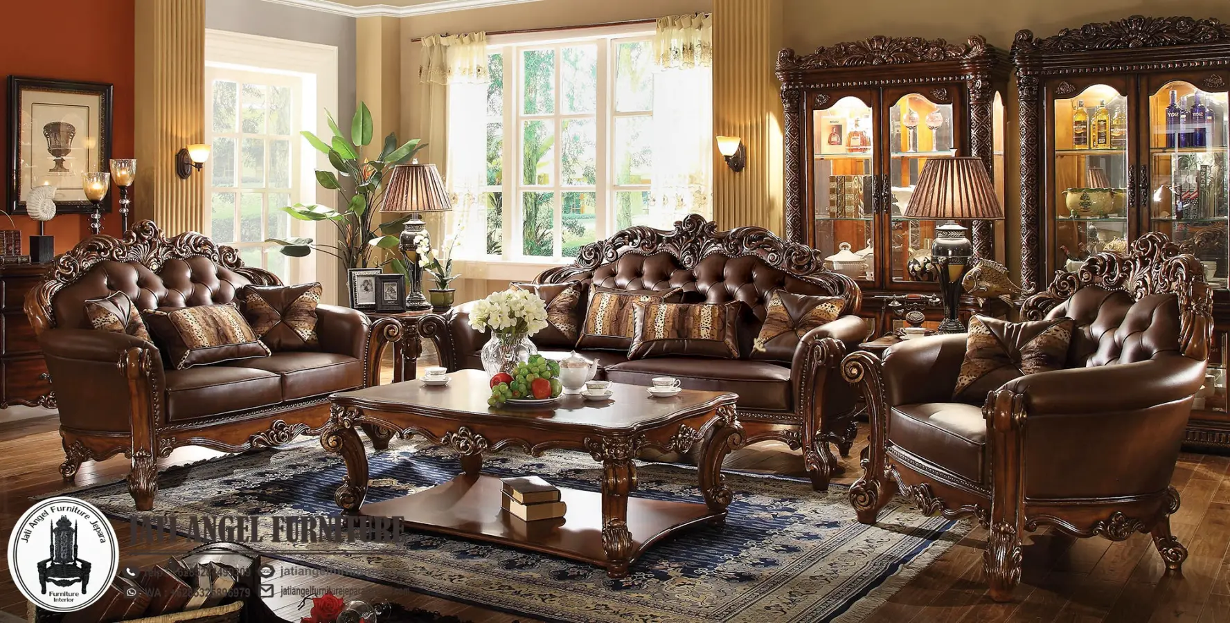 Set Sofa Tamu Jati Klasik Mewah Jepara