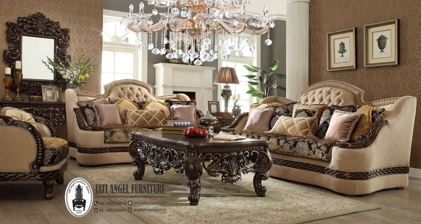 Sofa Jati Klasik Living Room Mewah