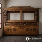 Lemari Aquarium Ukiran Mewah Jati Klasik Jepara Produksi Jati Angel Furniture Jepara