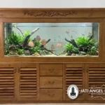 Meja Aquarium Jati Minimalis Kayu Premium Jepara