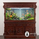 Meja Aquarium Kayu Ukiran Jati Jepara