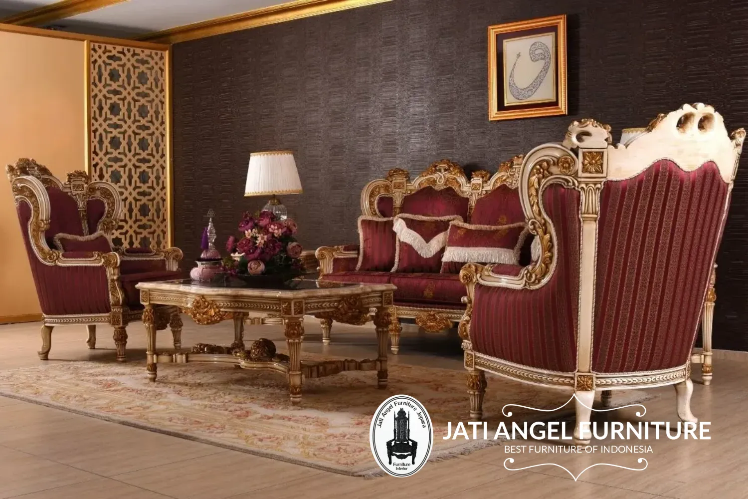 Set Kursi Sofa Tamu Mewah Klasik Jepara Gaya Istana