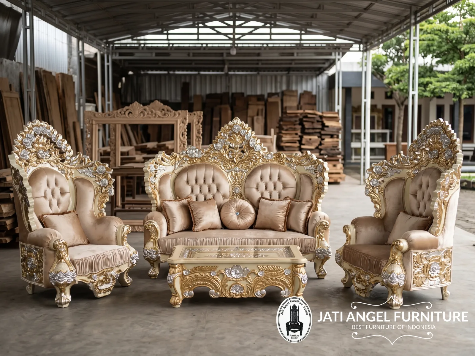 Sofa Kursi Tamu Mewah Bergaya Klasik Eropa
