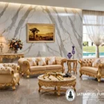 Sofa Tamu Chesterfield Mewah Klasik Ukir Jepara